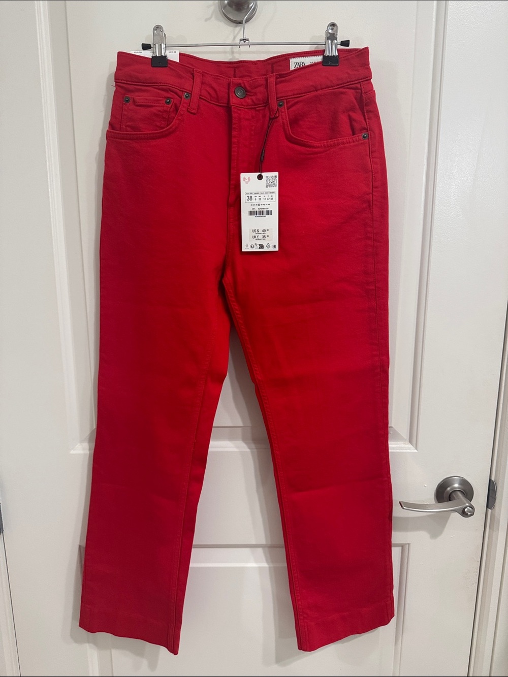 NWT Zara Red The Cropped Bootcut Women’s Jeans - Size 6